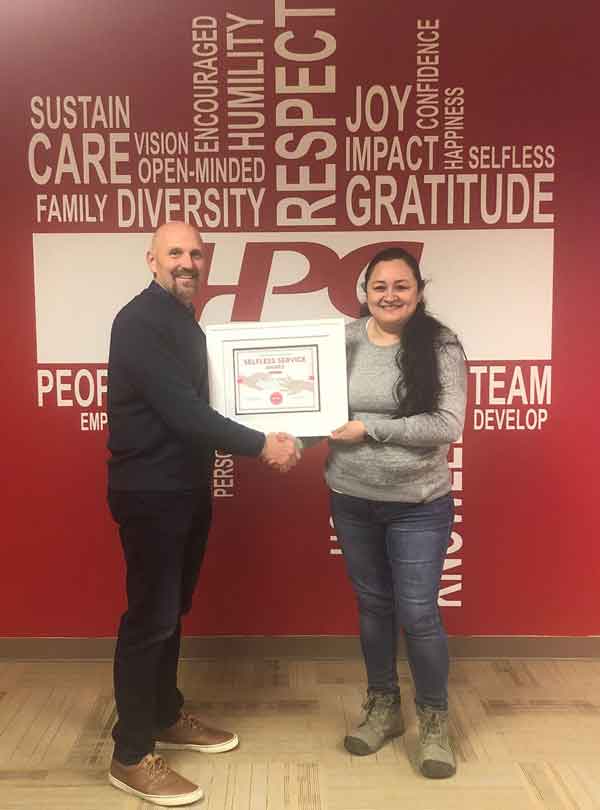 HPC Winner of Selfless Service Award