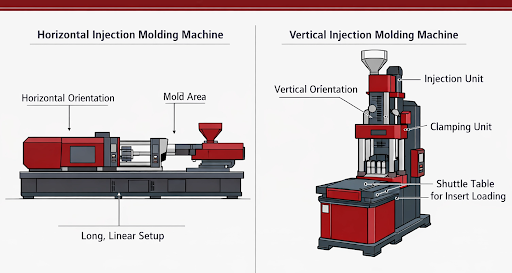 Horizontal vs Vertical Injection Molding