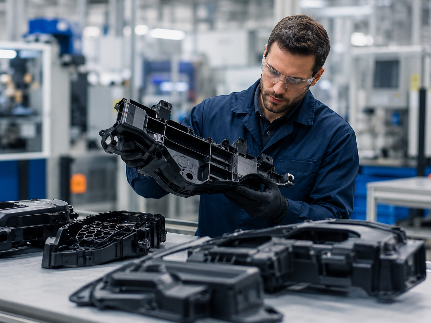 Automotive plastic component manufacturing and quality inspection